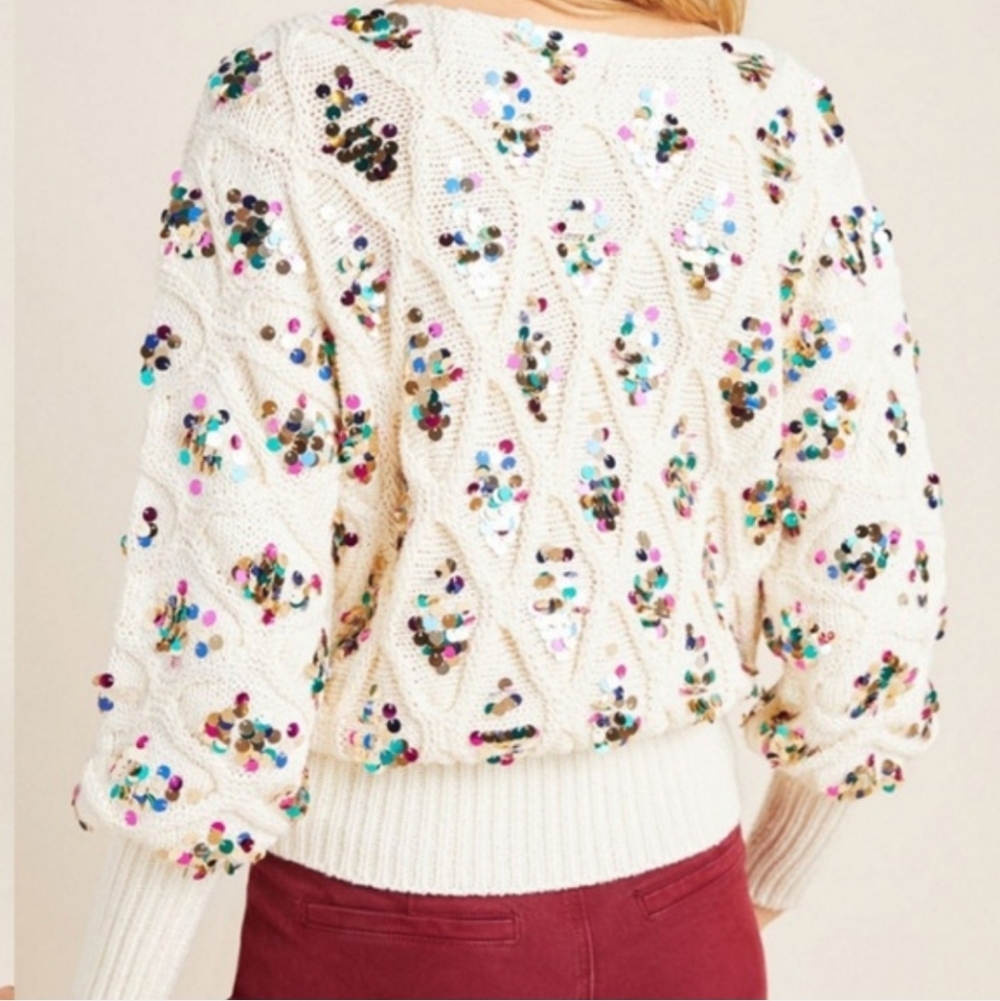 Anthropologie Lara Sequin Sweater - Picture 2 of 9